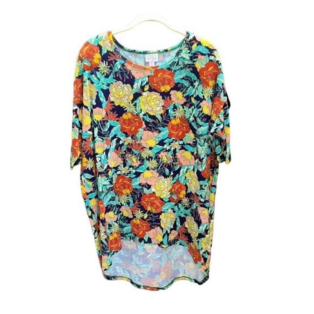 M Tunic Hi Low Blouse Casual Impressionist Vivid Bold Floral NWT LuLaRoe Irma